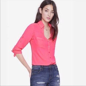 Express Portofino Hot Pink Button-Down Shirt